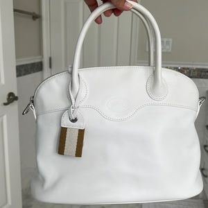 Longchamp white leather tote